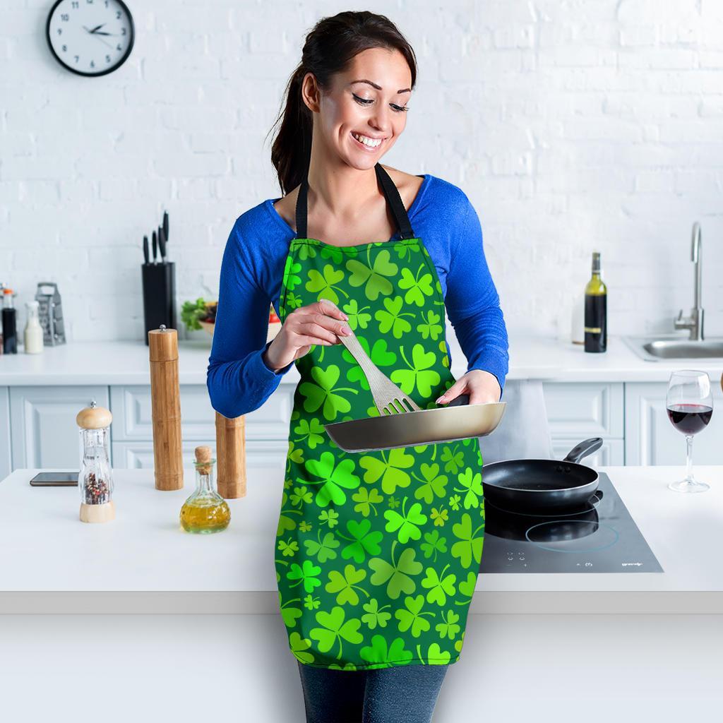 Shamrock St Patrick's Day Print Pattern Women's Apron-grizzshop