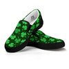 Shamrock St. Patrick's Day Print Pattern Black Slip On Shoes-grizzshop
