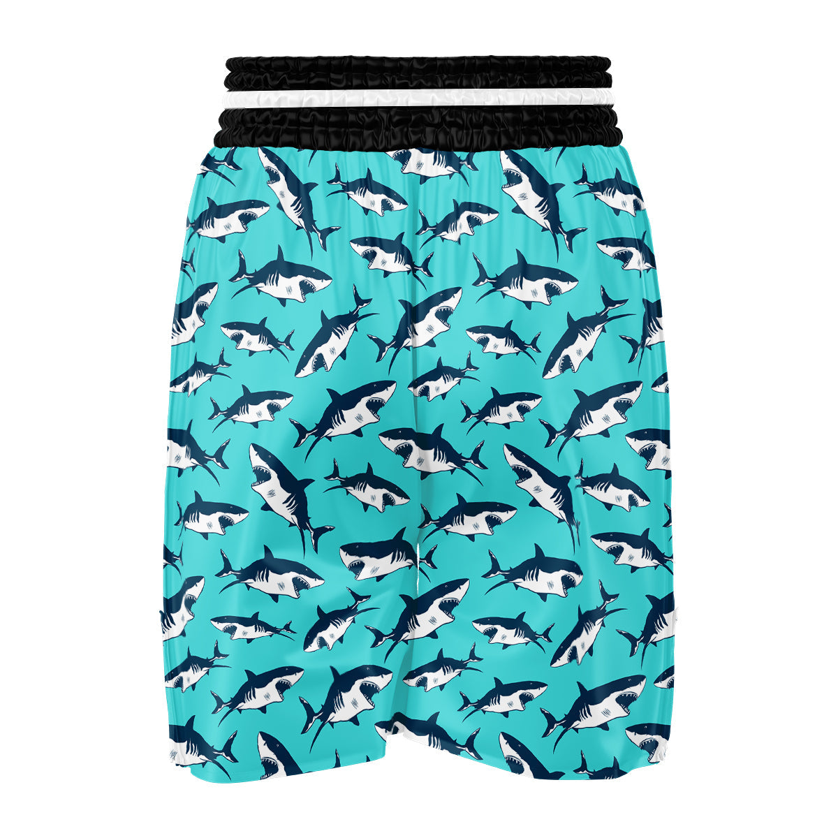 Shark Blue Print Pattern Boxing Shorts-grizzshop