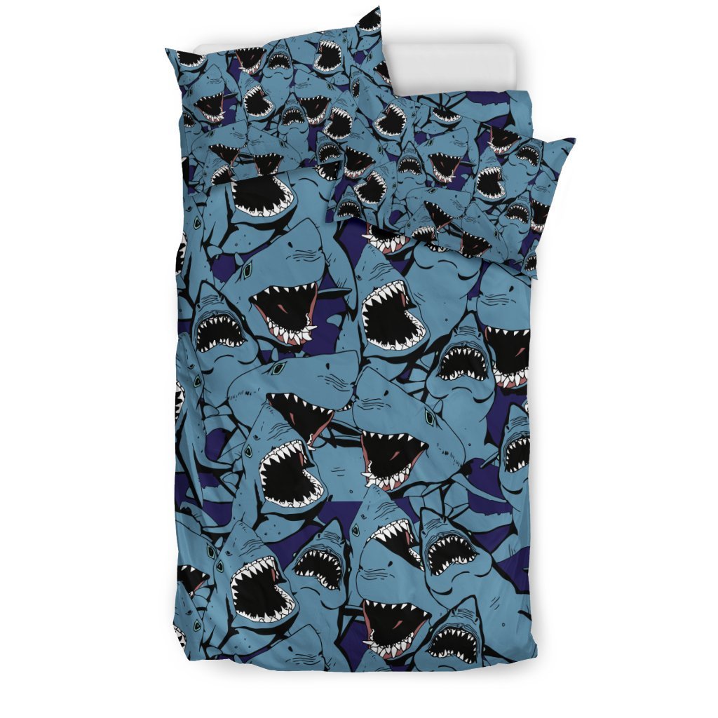 Shark Circling Pattern Print Duvet Cover Bedding Set-grizzshop