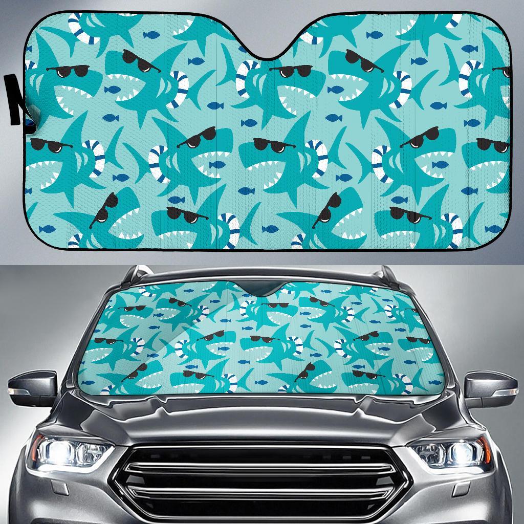 Shark Pattern Print Car Sun Shade-grizzshop