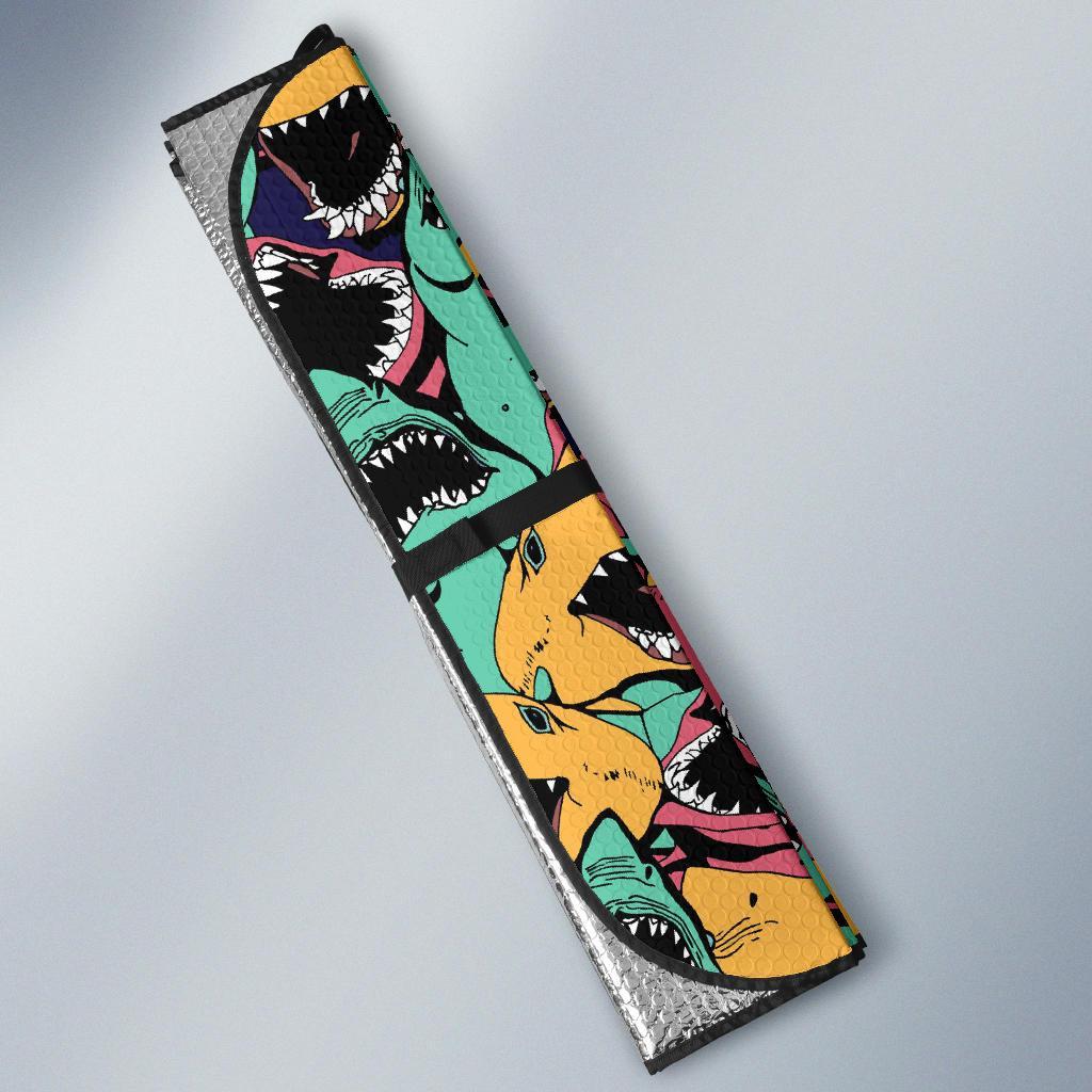 Shark Print Pattern Car Sun Shade-grizzshop