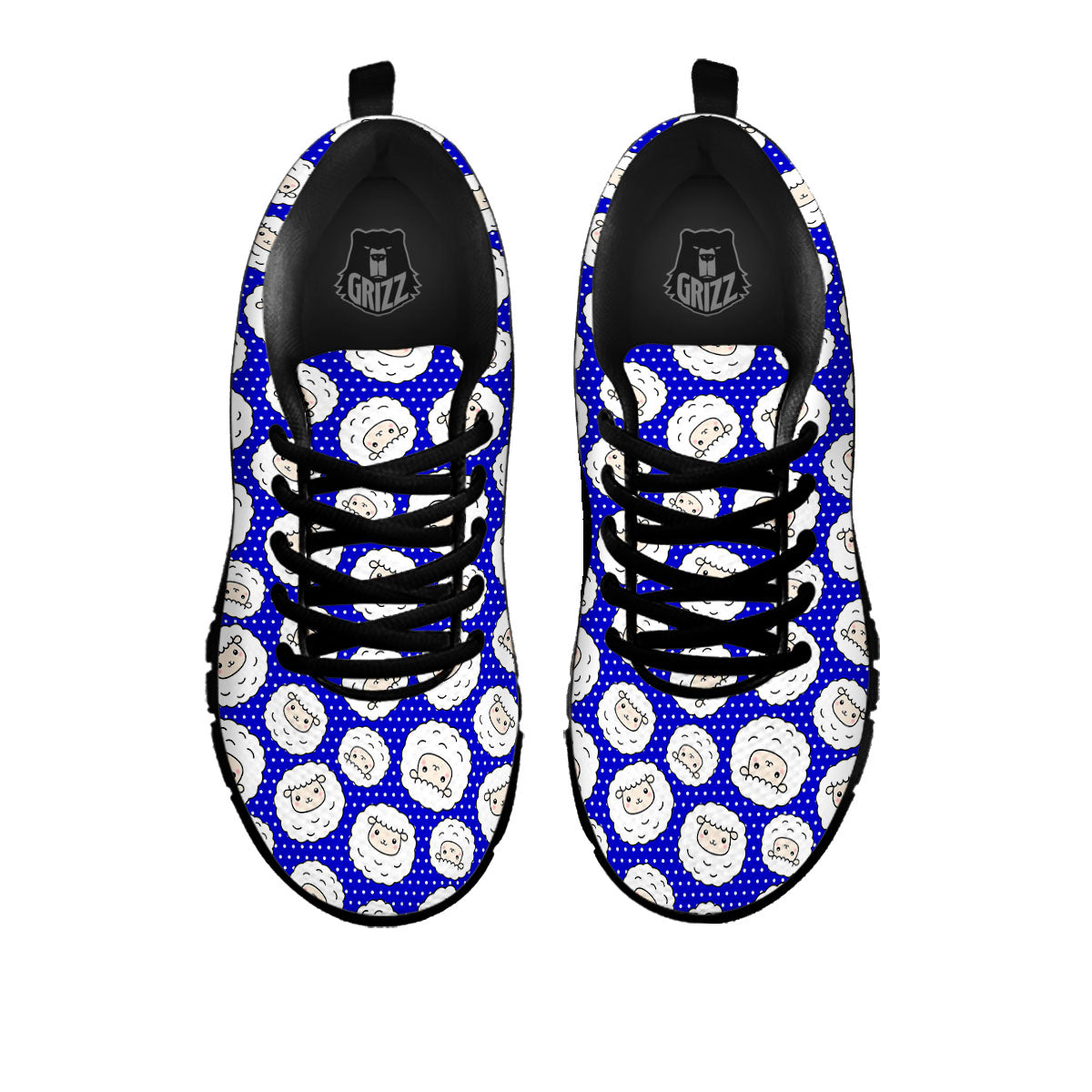 Sheep Cartoon Print Pattern Black Sneaker-grizzshop