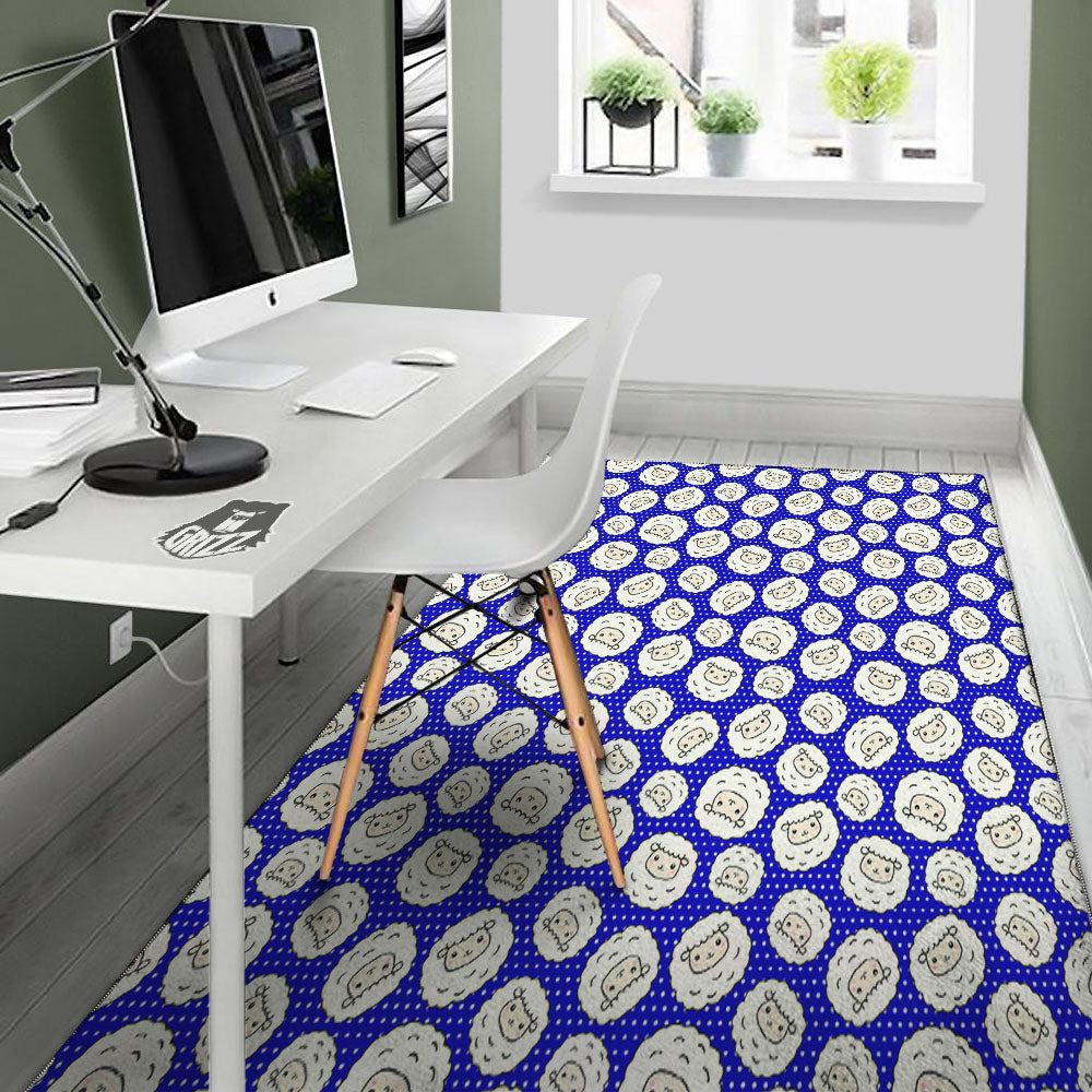 Sheep Cartoon Print Pattern Floor Mat-grizzshop