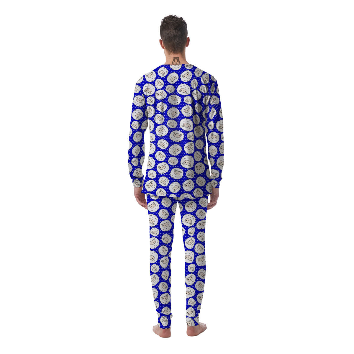 Sheep Cartoon Print Pattern Men's Pajamas-grizzshop