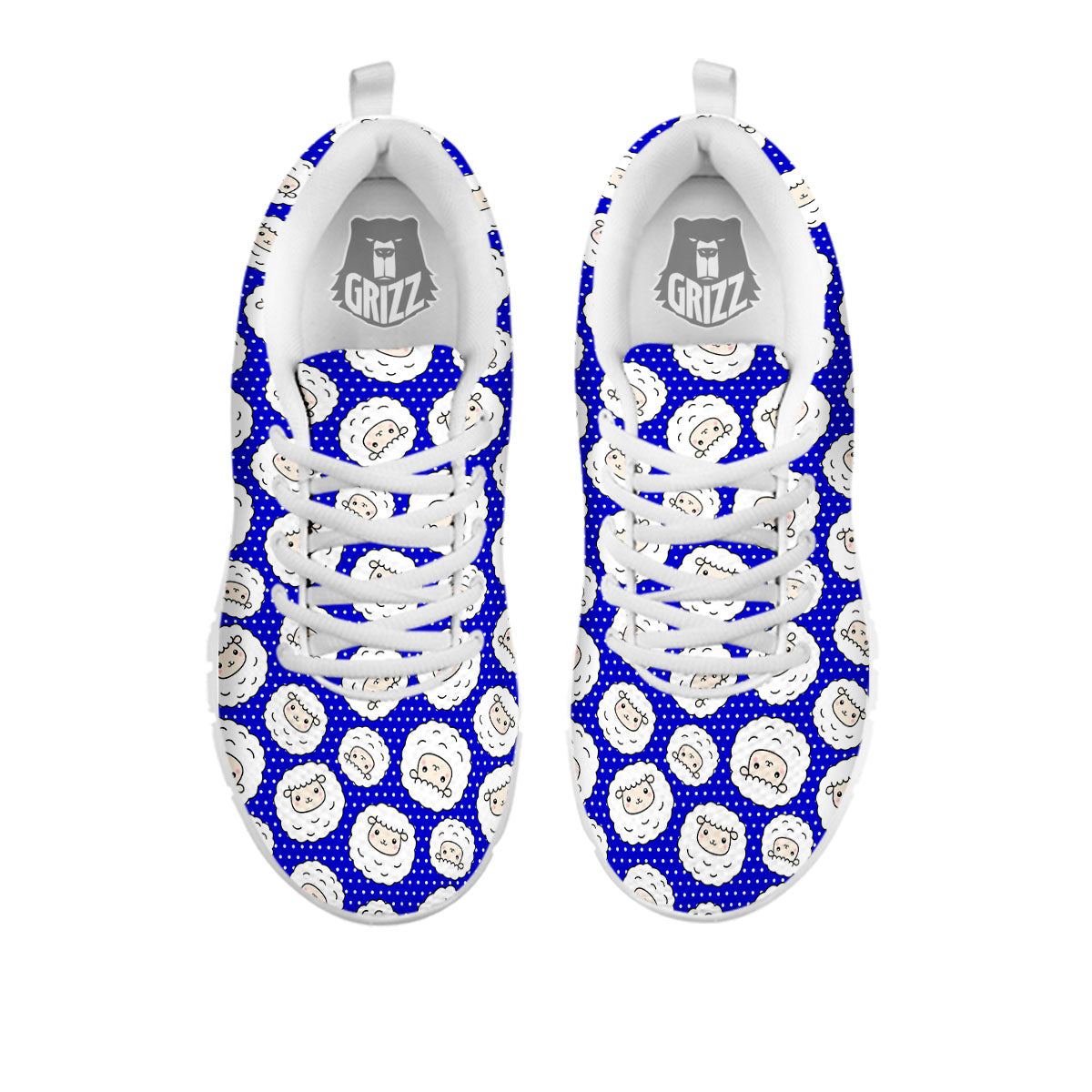 Sheep Cartoon Print Pattern White Sneaker-grizzshop