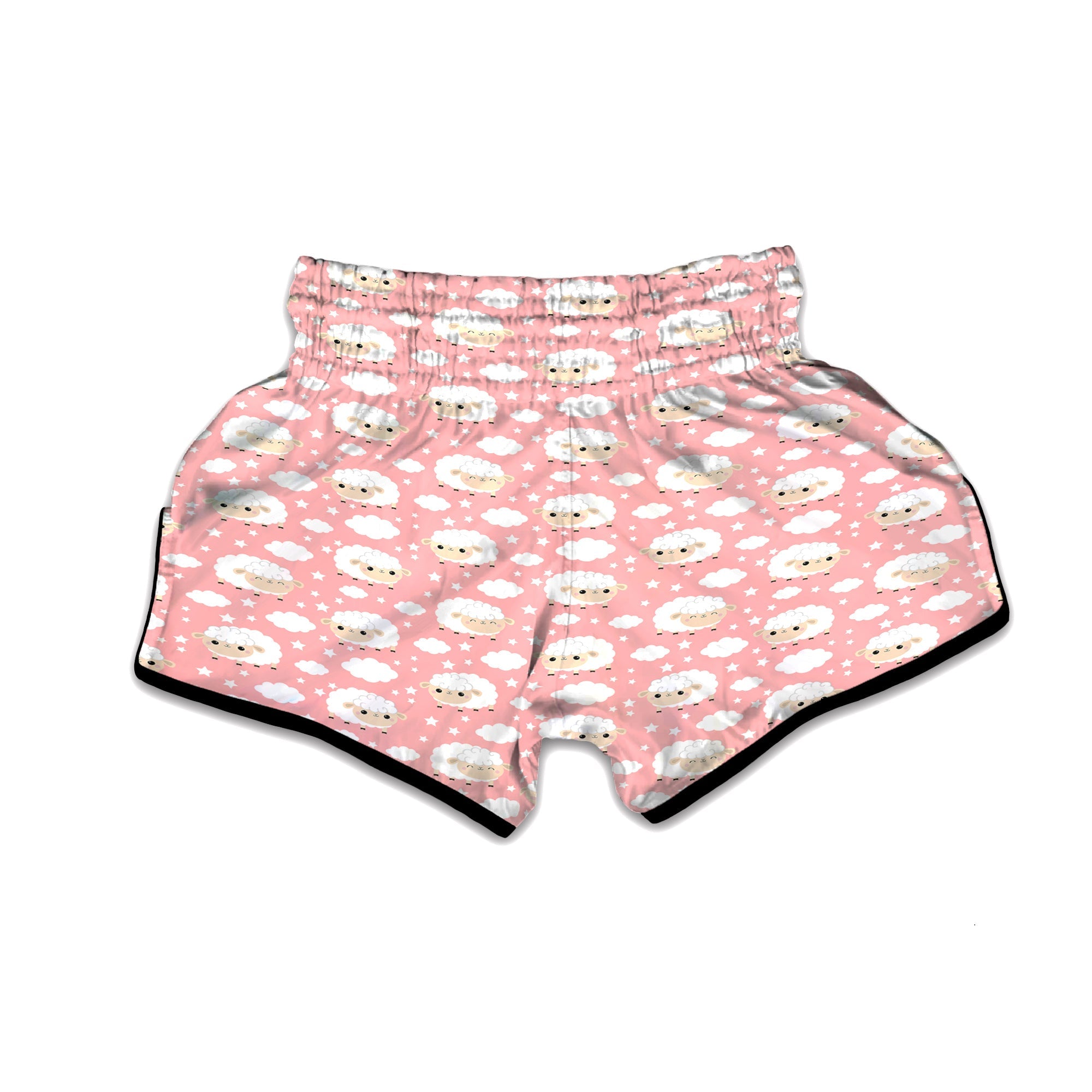 Sheep Cute Print Pattern Muay Thai Boxing Shorts-grizzshop
