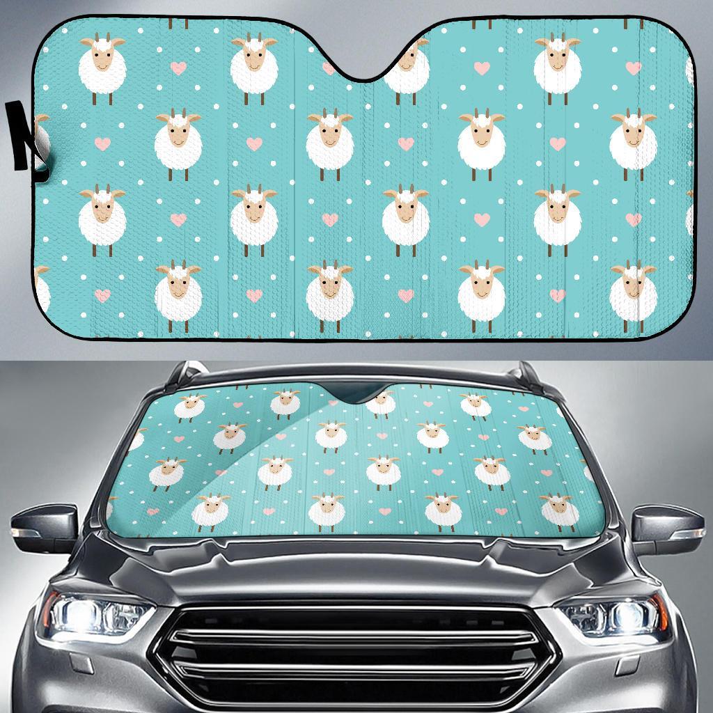 Sheep Goat Pattern Print Car Sun Shade-grizzshop