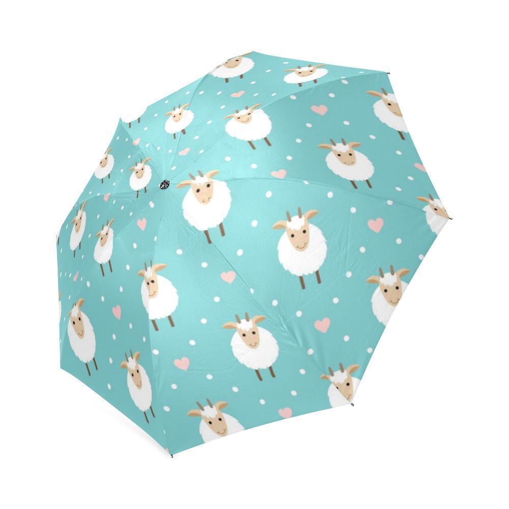 Sheep Goat Pattern Print Foldable Umbrella-grizzshop