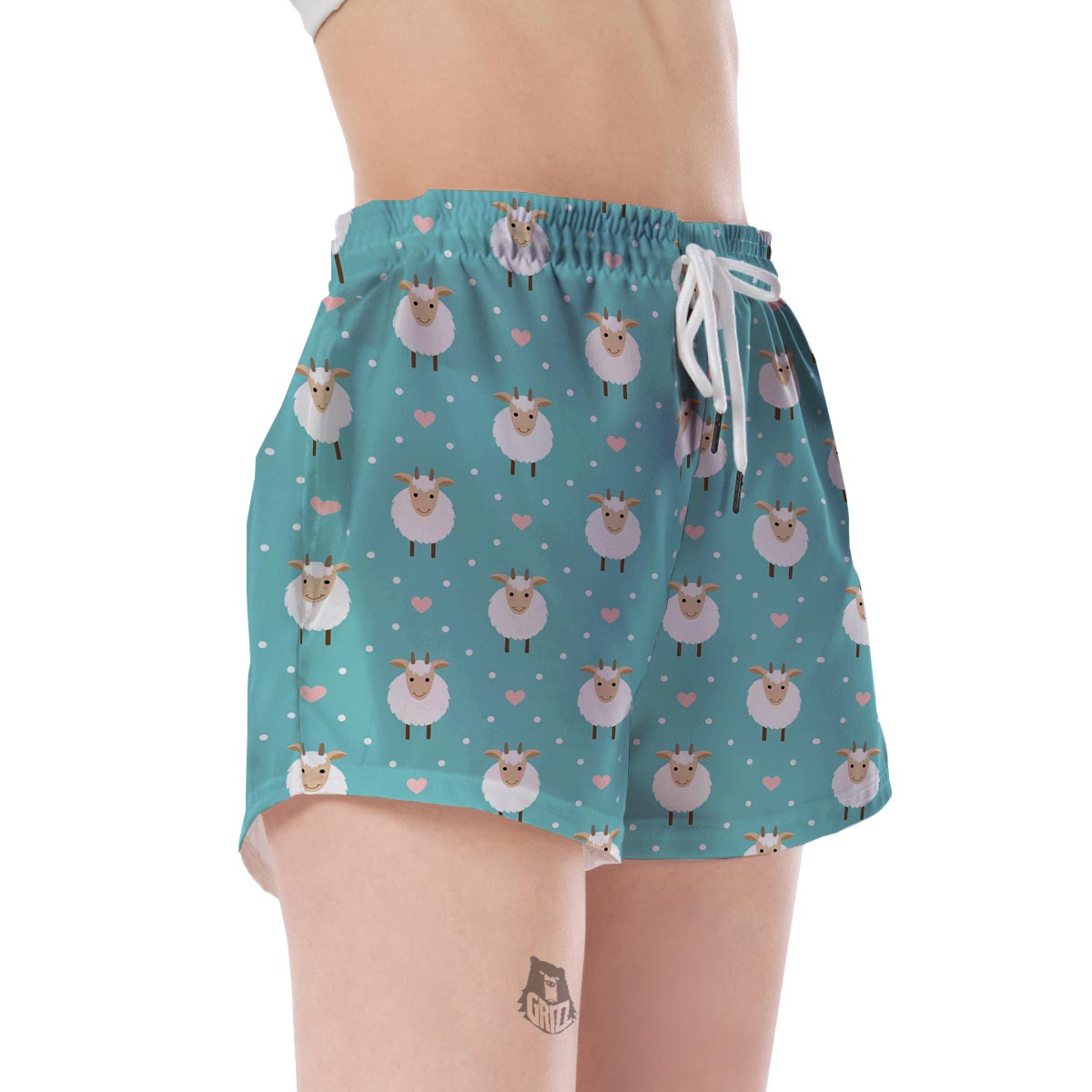 Sheep Goat Pattern Print Women's Shorts-grizzshop