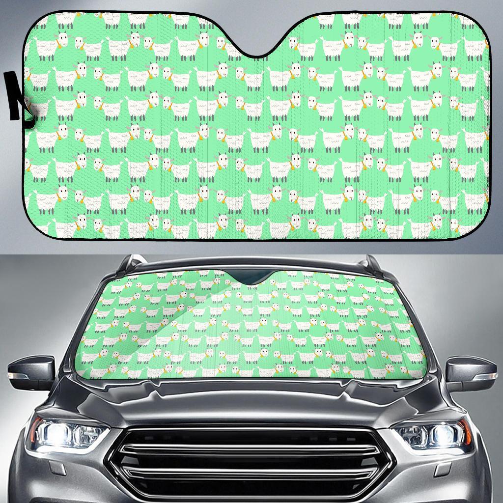 Sheep Goat Print Pattern Car Sun Shade-grizzshop