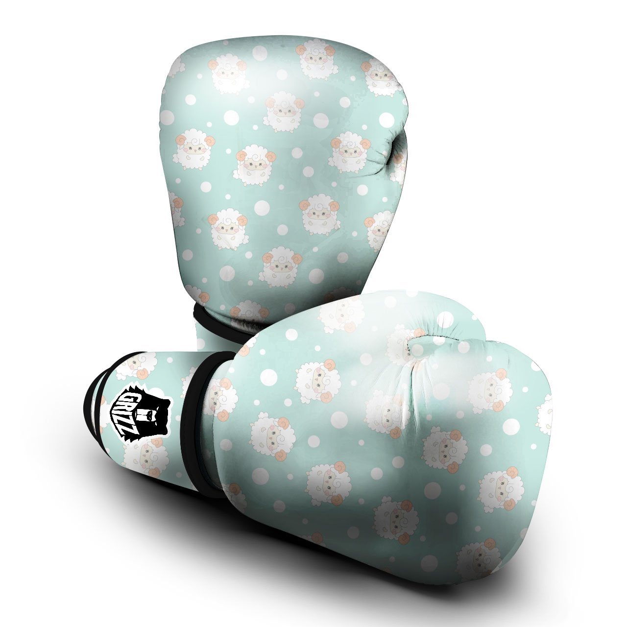 Sheep Kawaii Print Pattern Boxing Gloves-grizzshop
