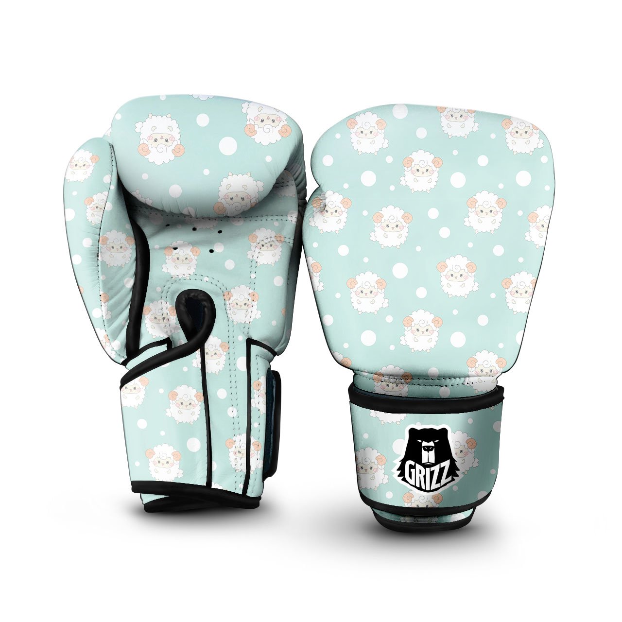 Sheep Kawaii Print Pattern Boxing Gloves-grizzshop