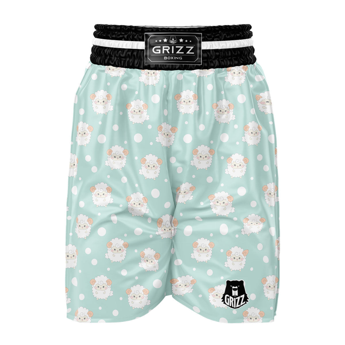 Sheep Kawaii Print Pattern Boxing Shorts-grizzshop