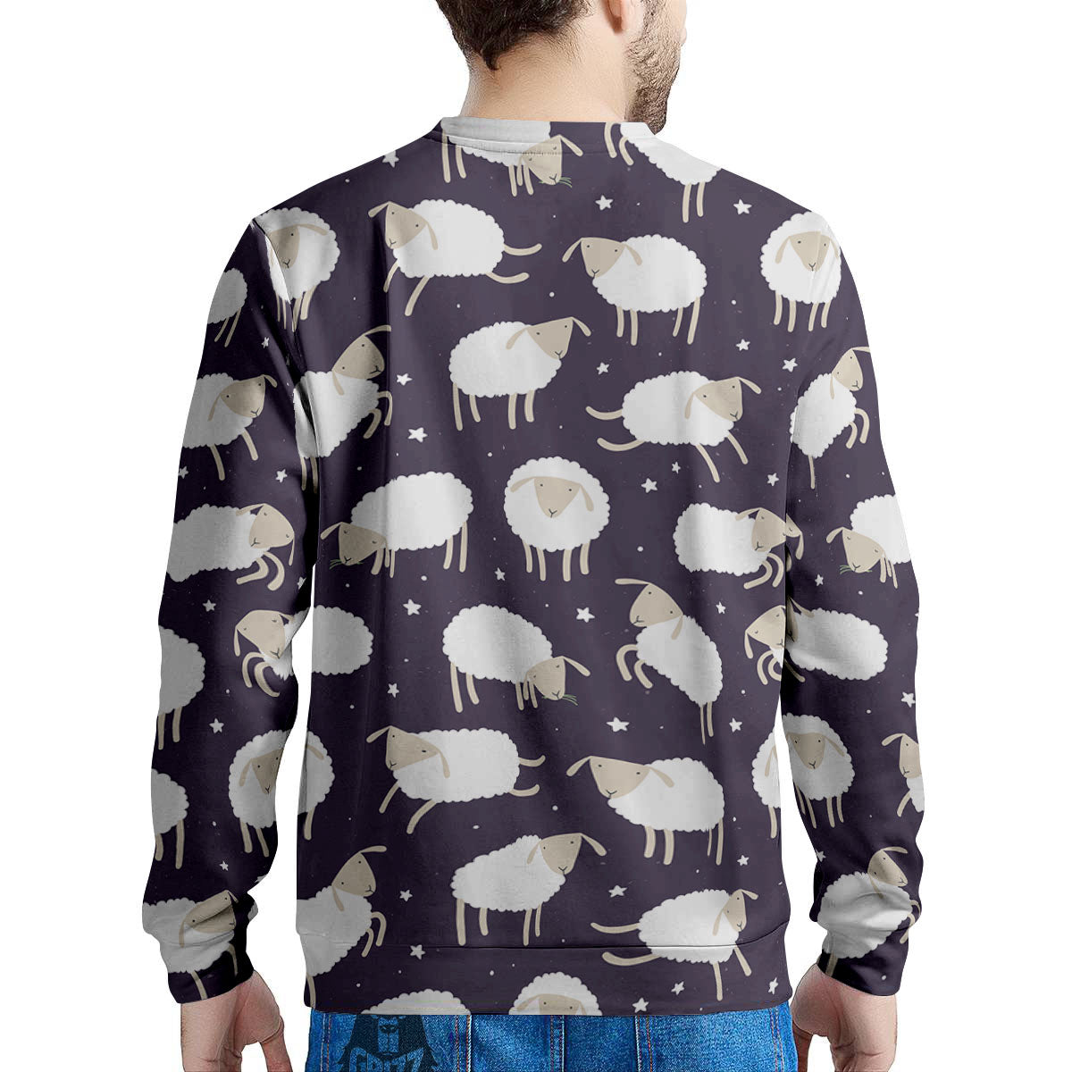 Sheep Print Pattern Men's Sweatshirt-grizzshop