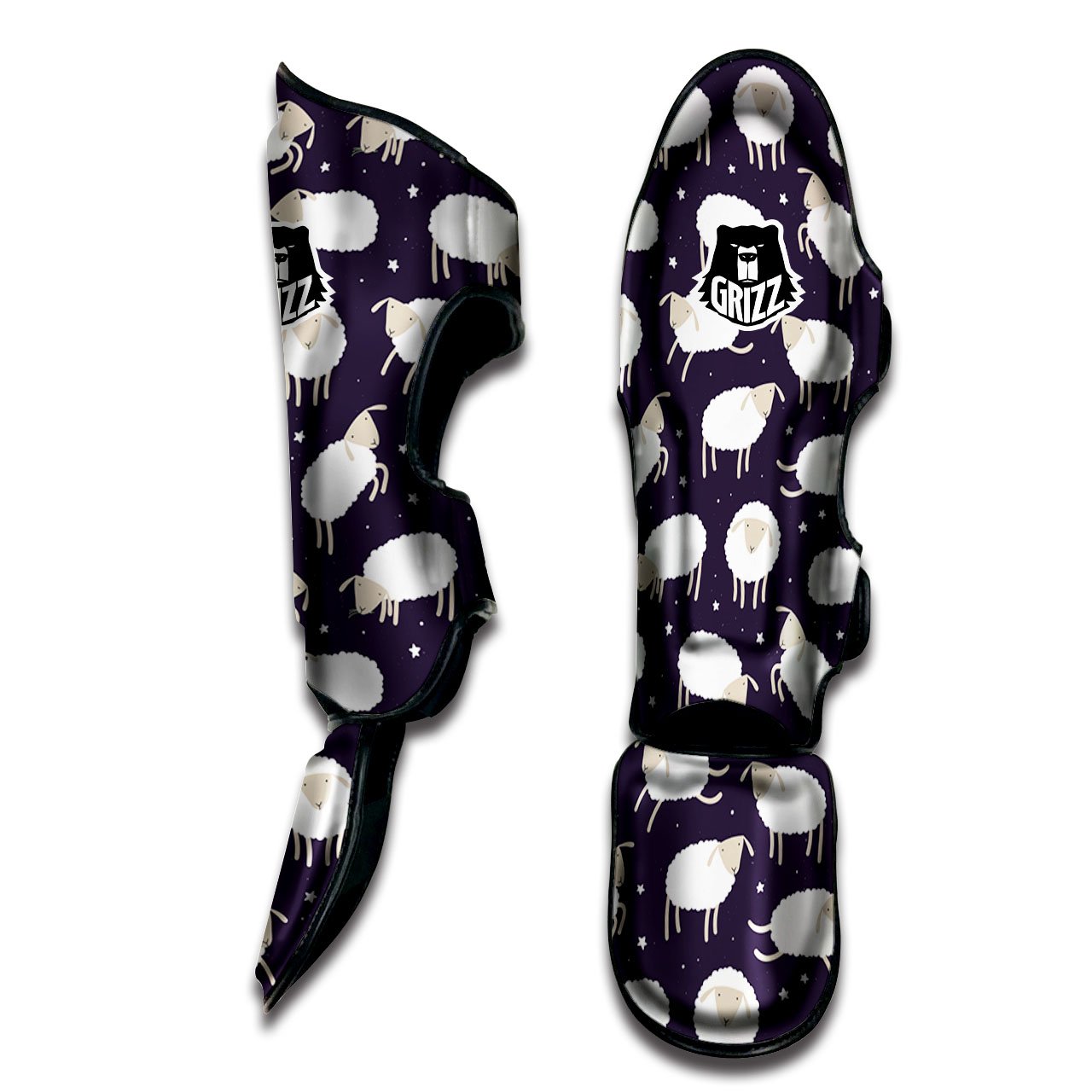 Sheep Print Pattern Muay Thai Shin Guards-grizzshop