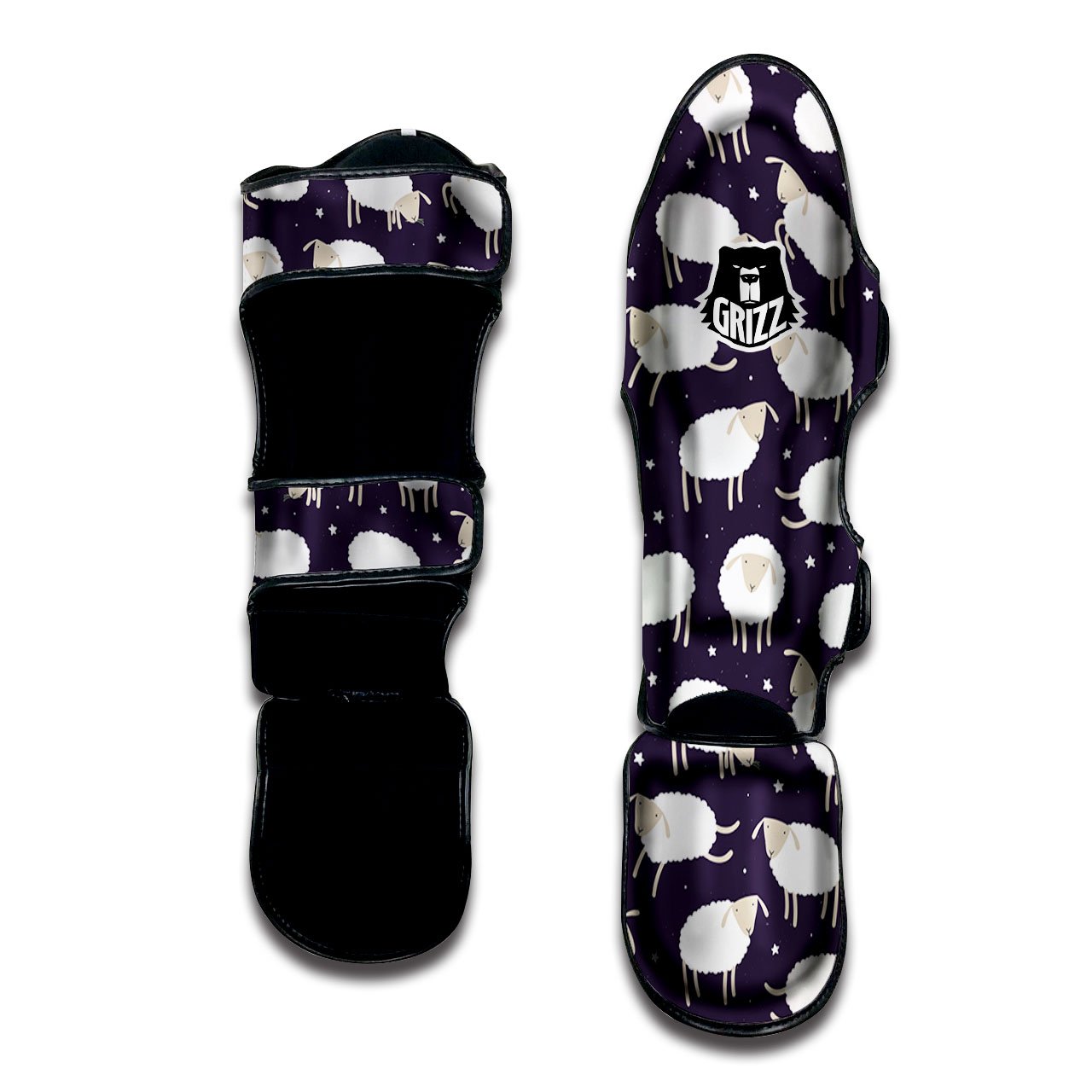 Sheep Print Pattern Muay Thai Shin Guards-grizzshop