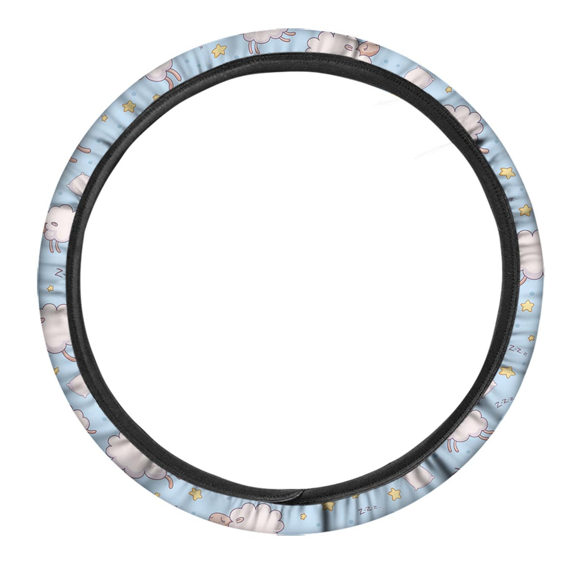 Sheep Sleeping Print Pattern Car Steering Wheel Cover-grizzshop