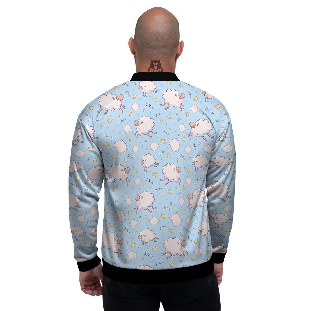 Sheep Sleeping Print Pattern Men's Bomber Jacket-grizzshop