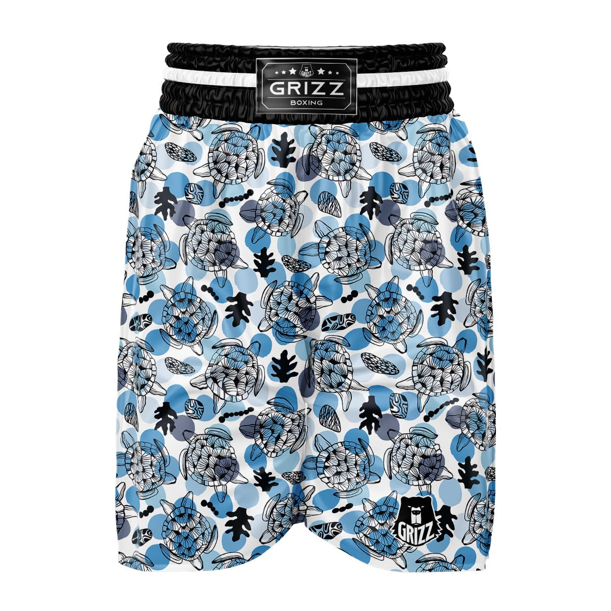Shell Sea Turtle Print Pattern Boxing Shorts-grizzshop