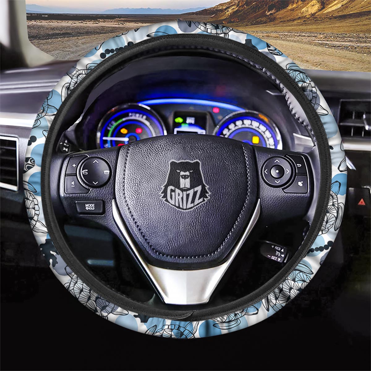 Shell Sea Turtle Print Pattern Car Steering Wheel Cover-grizzshop