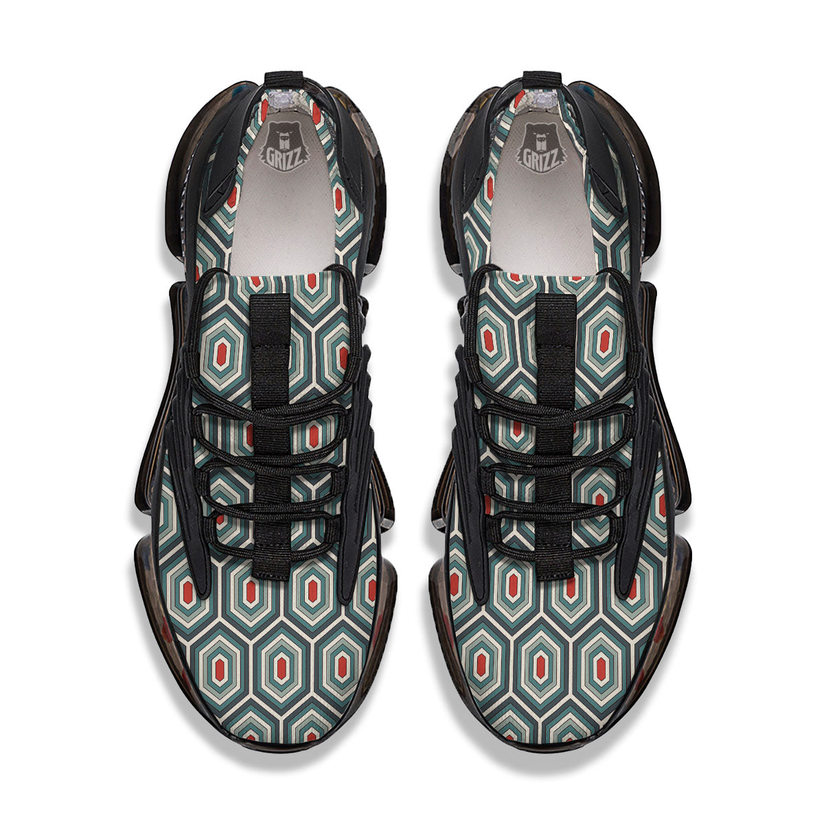 Shell Turtle Print Pattern Black Gym Shoes-grizzshop