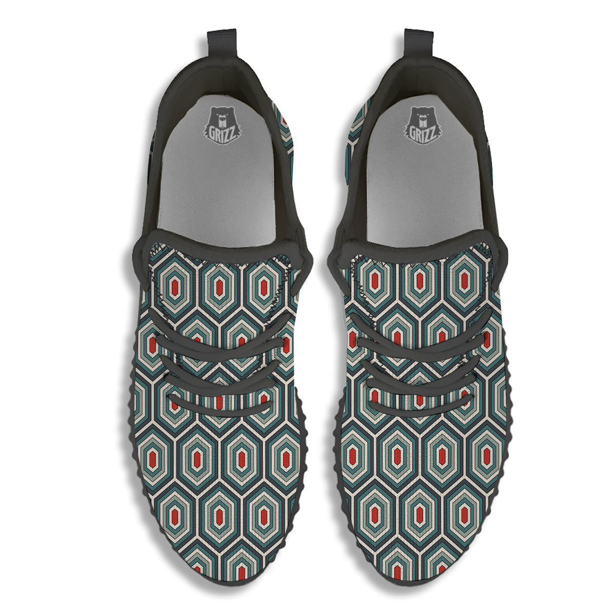 Shell Turtle Print Pattern Black Walking Shoes-grizzshop