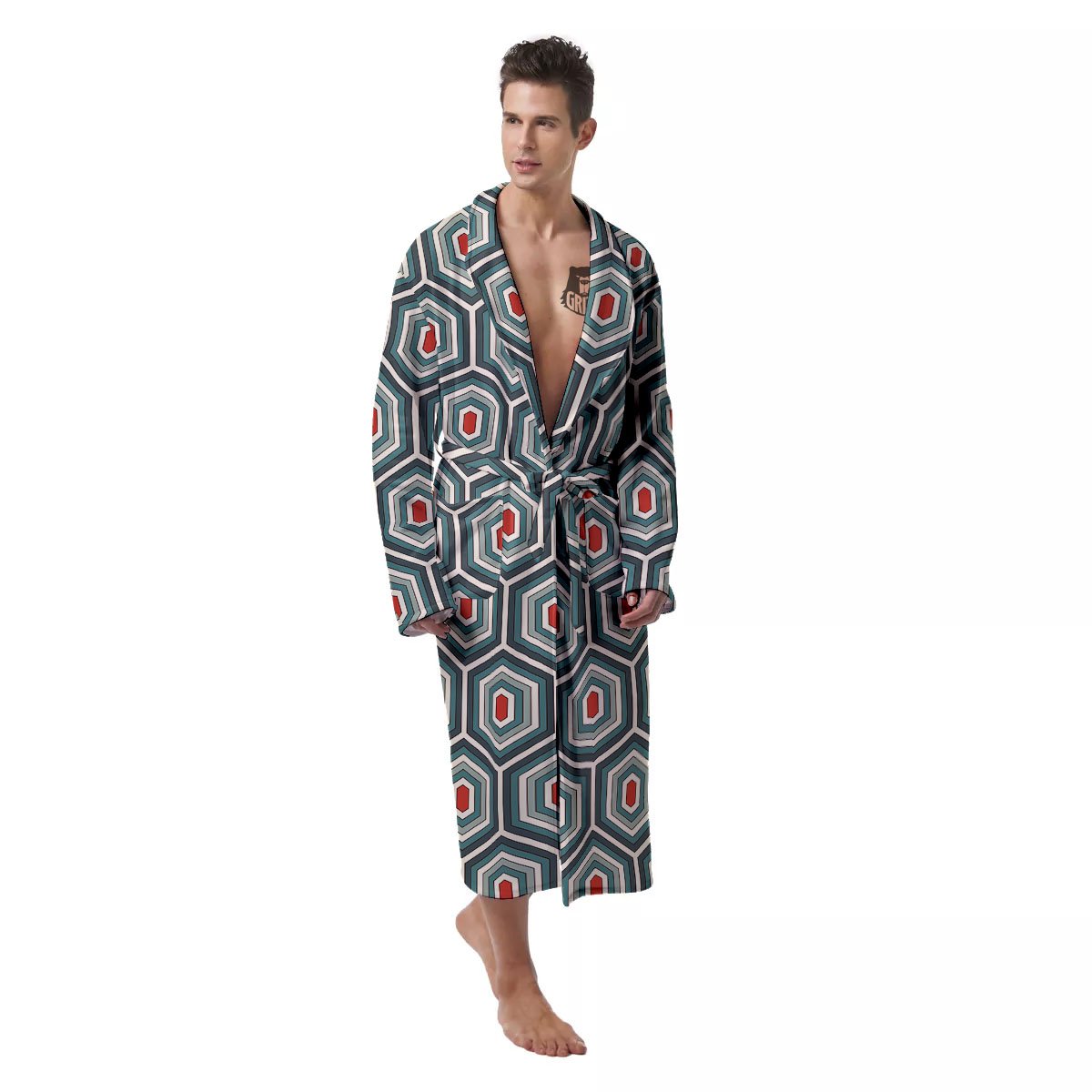 Shell Turtle Print Pattern Men's Robe-grizzshop