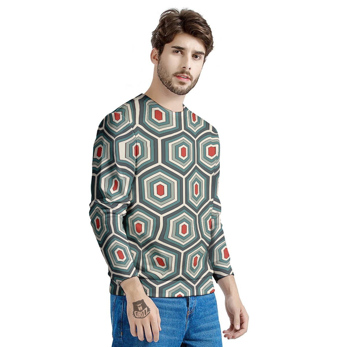 Shell Turtle Print Pattern Men's Sweatshirt-grizzshop