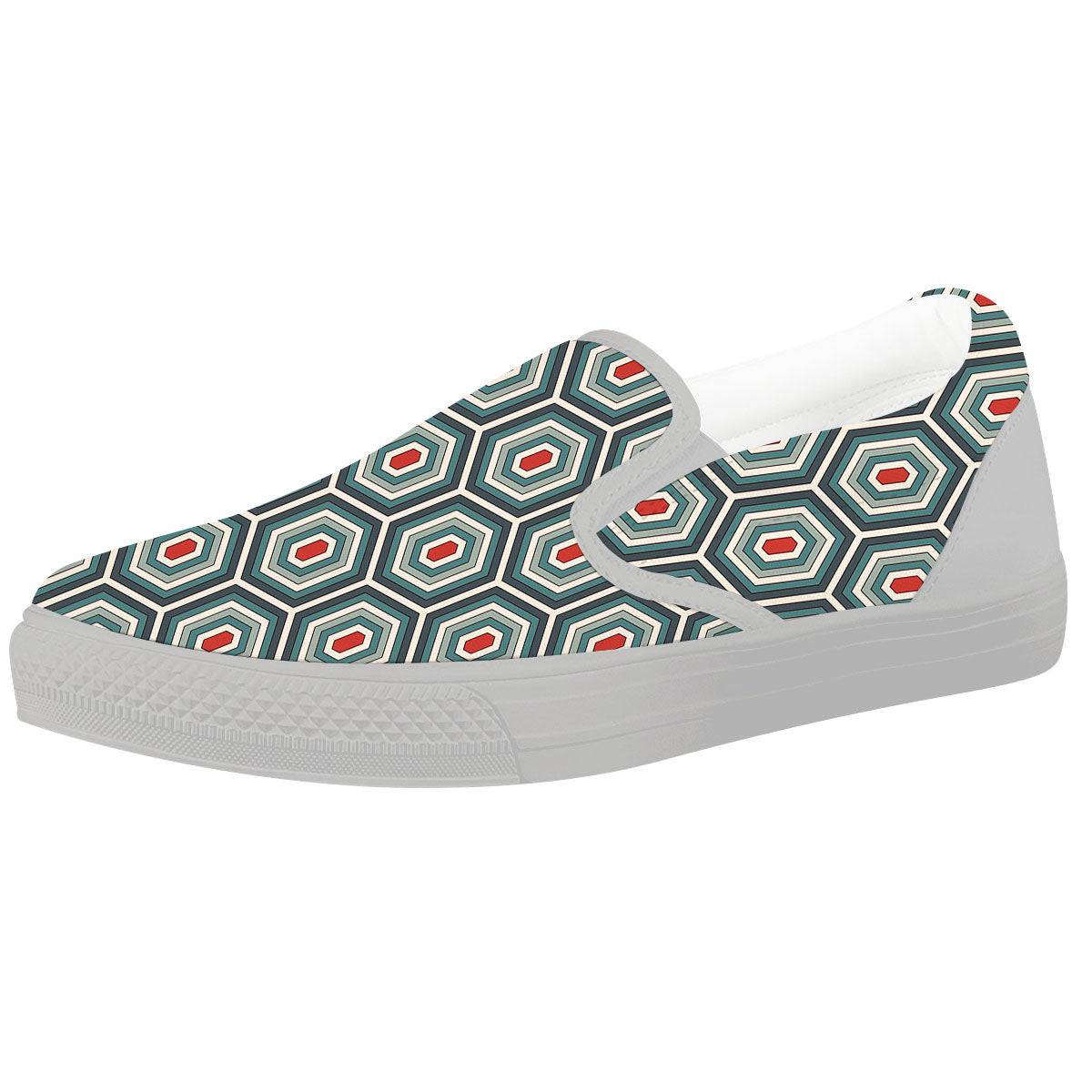 Shell Turtle Print Pattern White Slip On Shoes-grizzshop