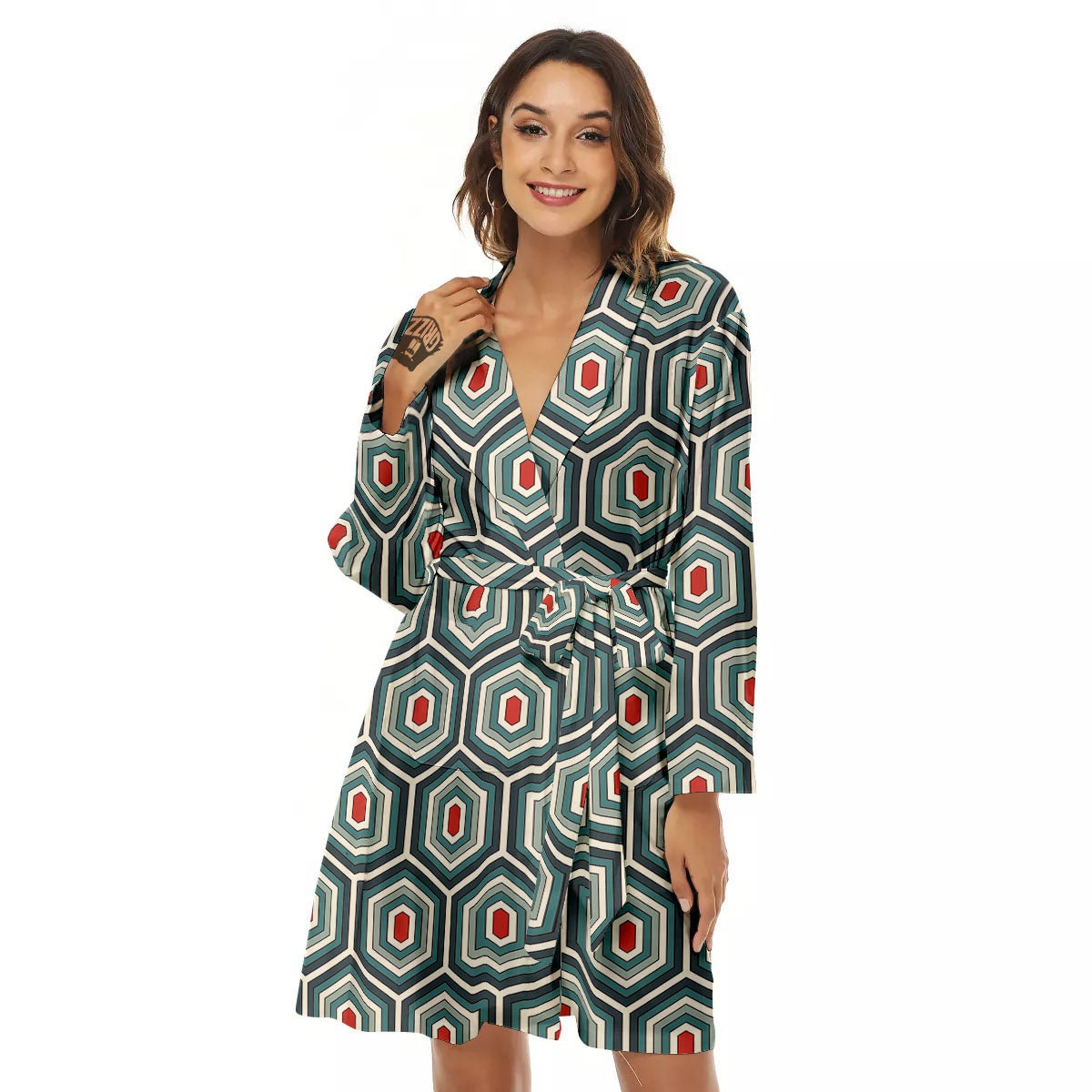 Shell Turtle Print Pattern Women's Robe-grizzshop