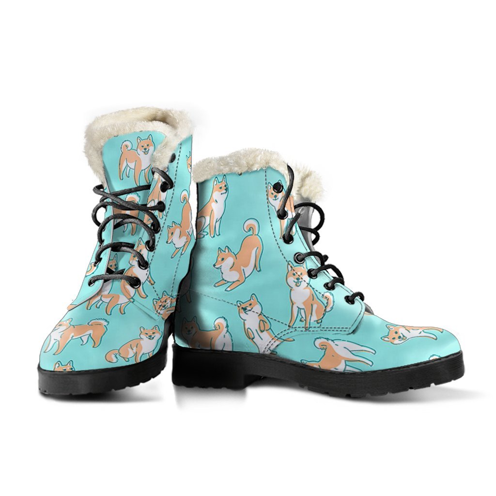 Shiba Inu Dog Pattern Print Comfy Winter Boots-grizzshop