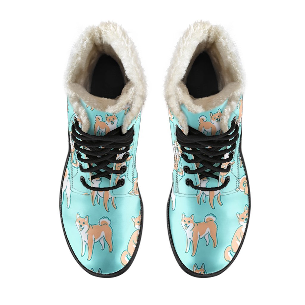 Shiba Inu Dog Pattern Print Comfy Winter Boots-grizzshop