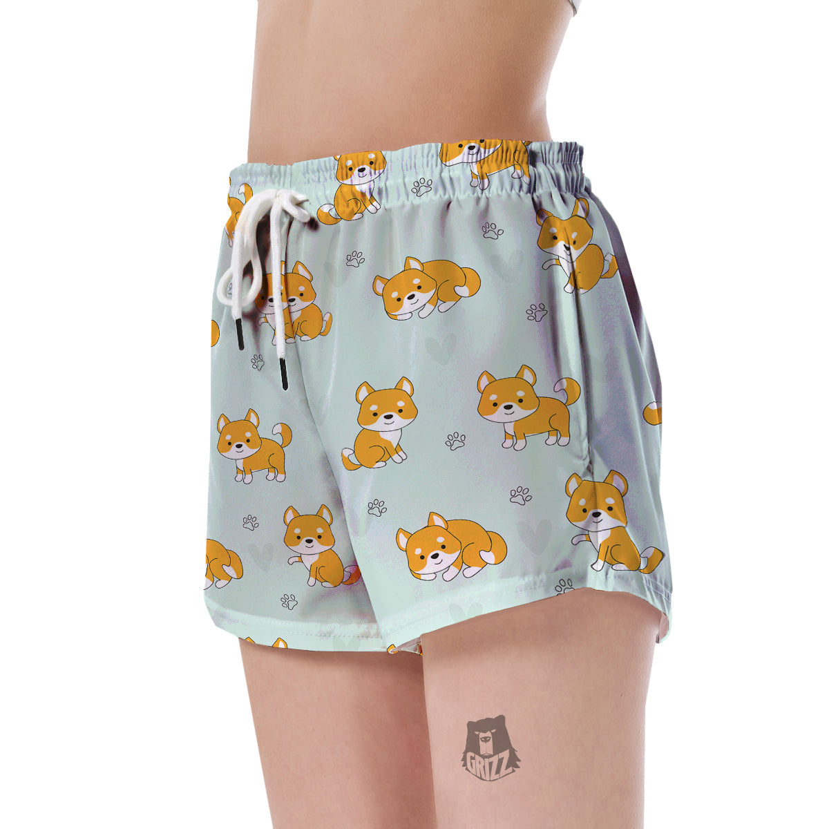 Shiba Inu Dog Pupppy Pattern Print Women's Shorts-grizzshop