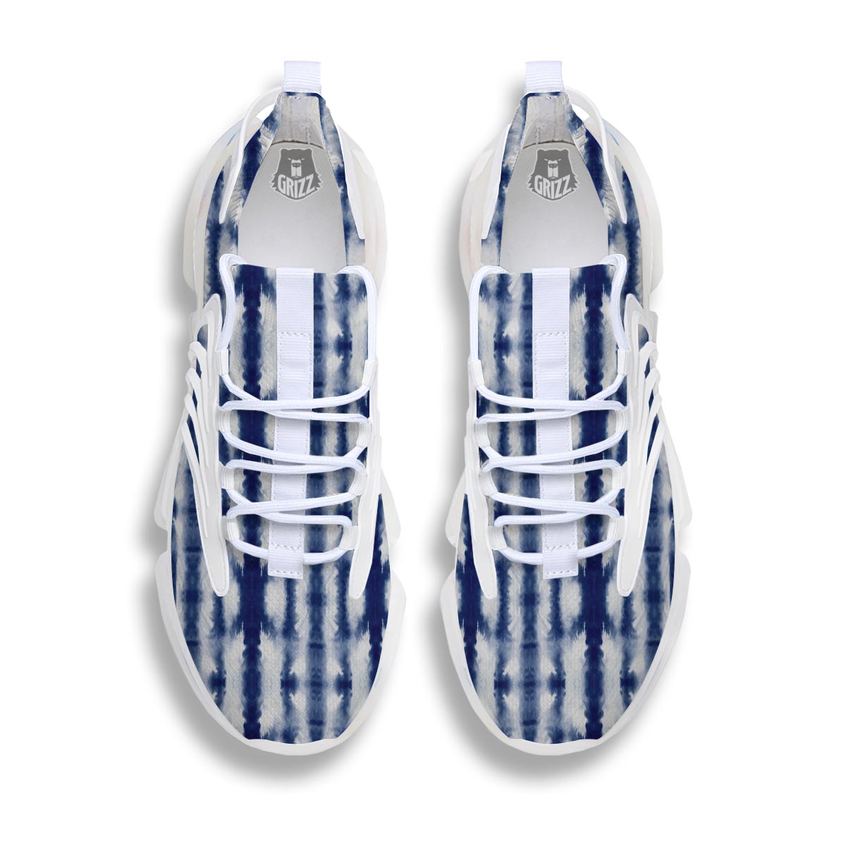 Shibori Tie Dye Print Pattern White Gym Shoes-grizzshop