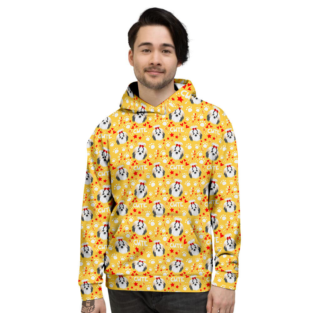Shih Tzu Cartoon Print Pattern Men's Hoodie-grizzshop