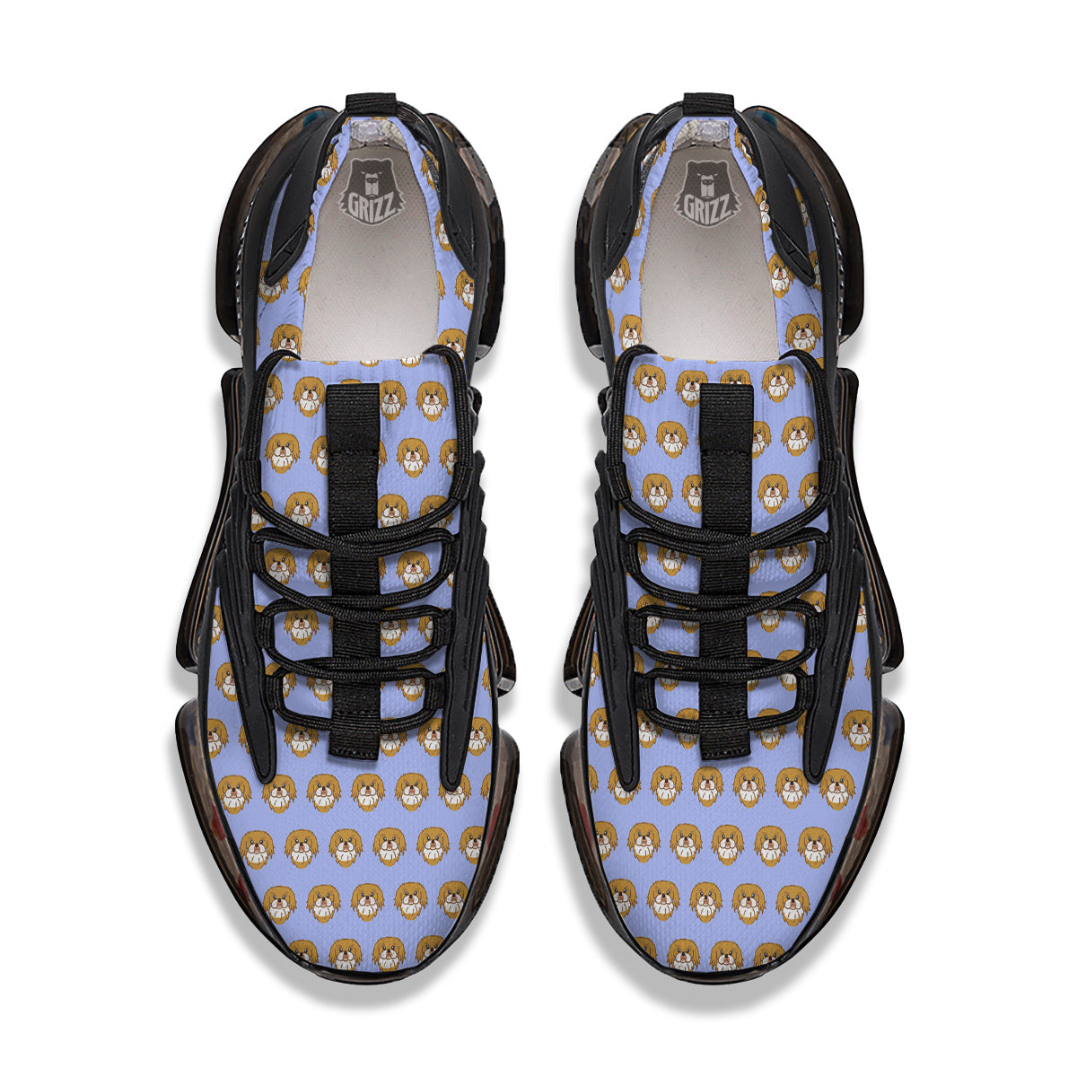 Shih Tzu Cute Print Pattern Black Gym Shoes-grizzshop
