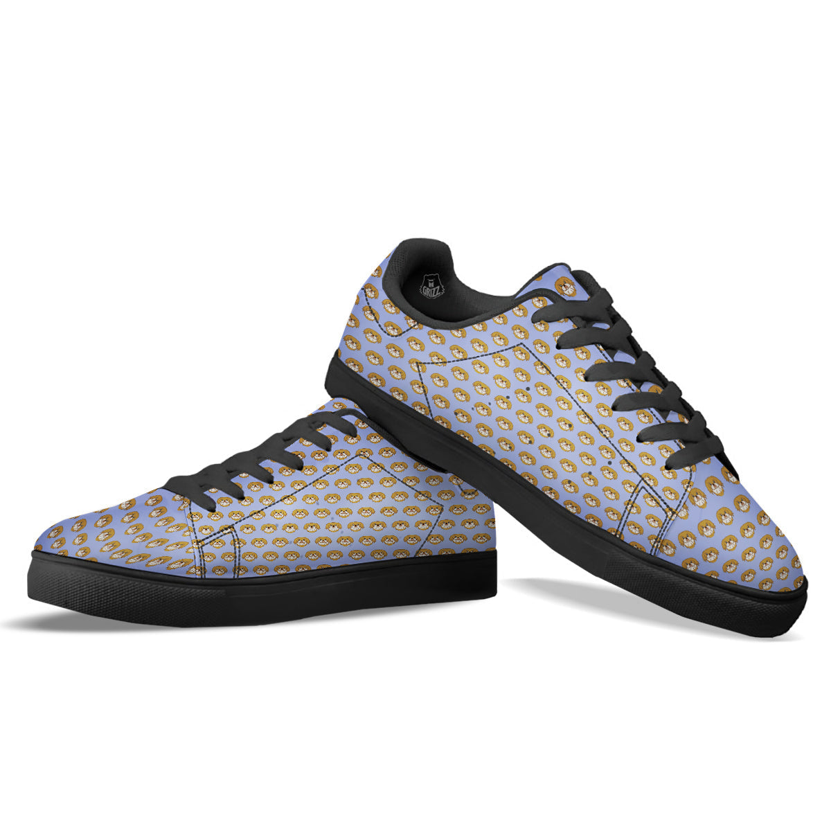 Shih Tzu Cute Print Pattern Black Low Top Sneakers-grizzshop