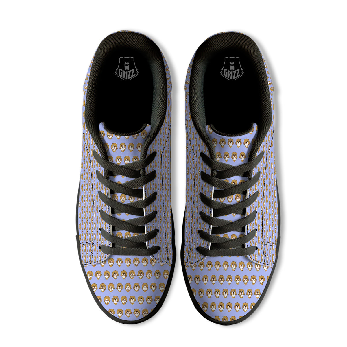 Shih Tzu Cute Print Pattern Black Low Top Sneakers-grizzshop
