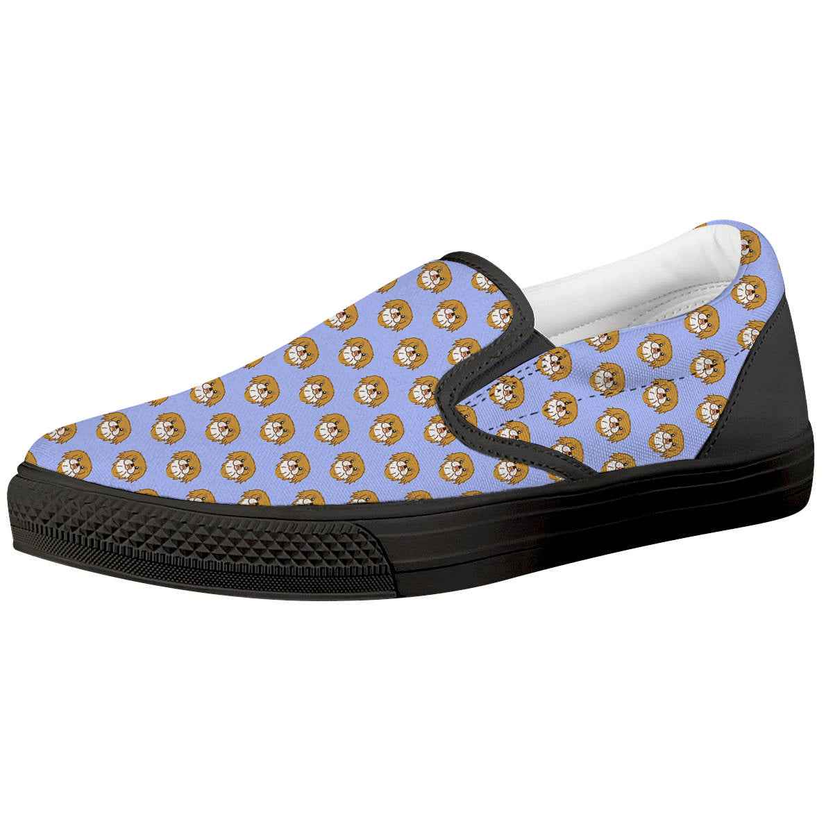 Shih Tzu Cute Print Pattern Black Slip On Shoes-grizzshop
