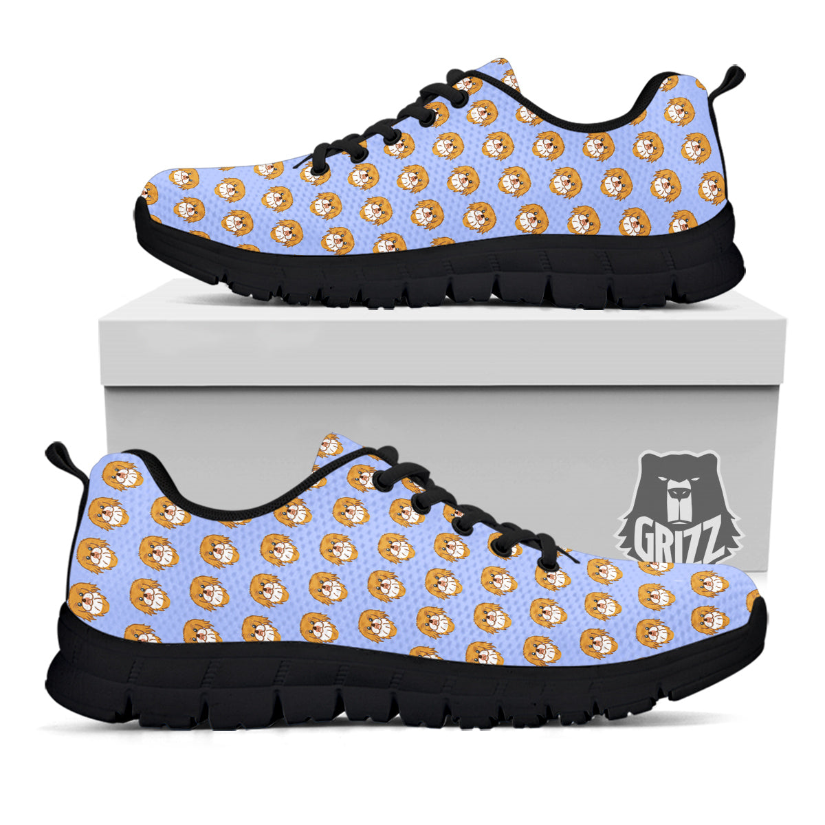Shih Tzu Cute Print Pattern Black Sneaker-grizzshop
