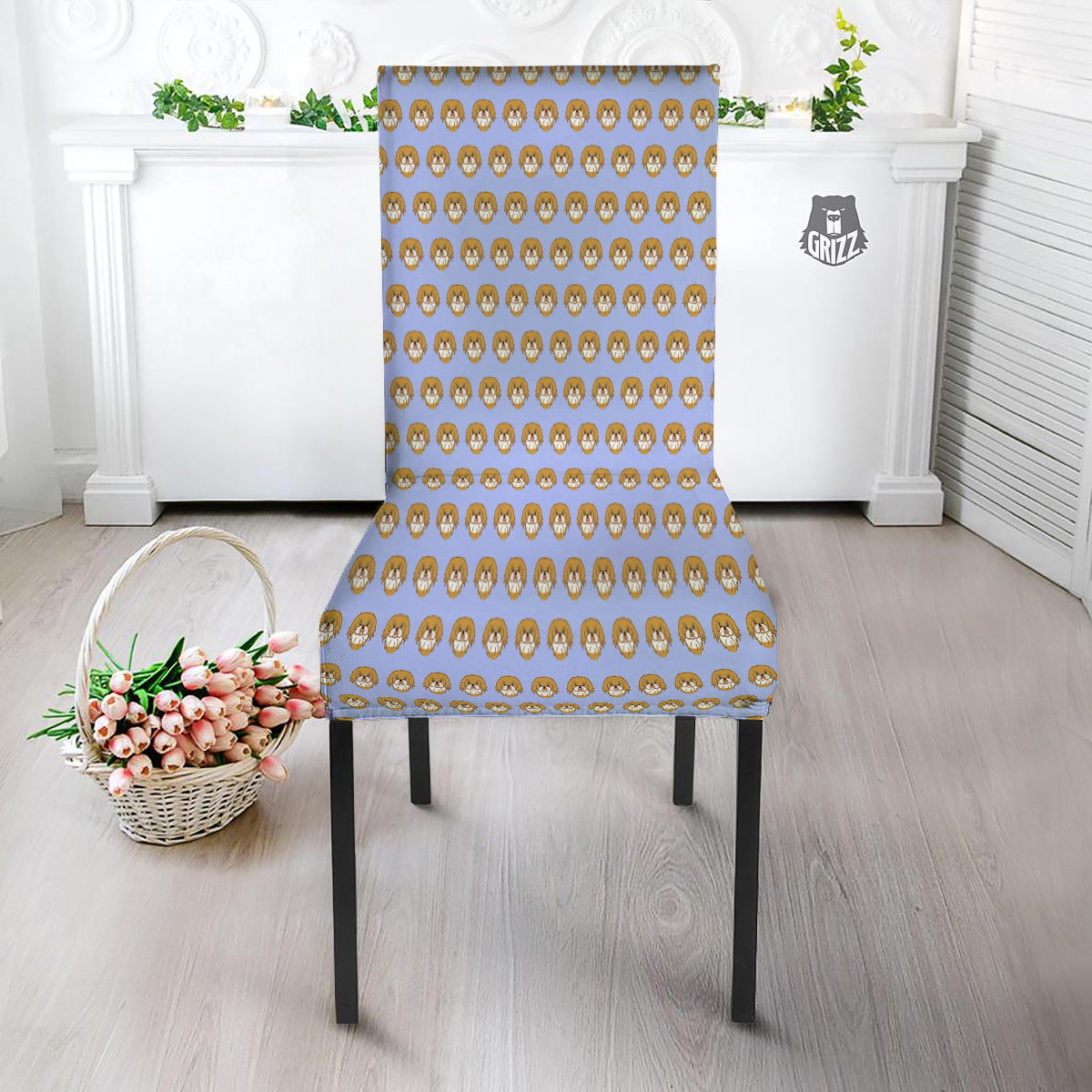 Shih Tzu Cute Print Pattern Dining Chair Slipcover-grizzshop