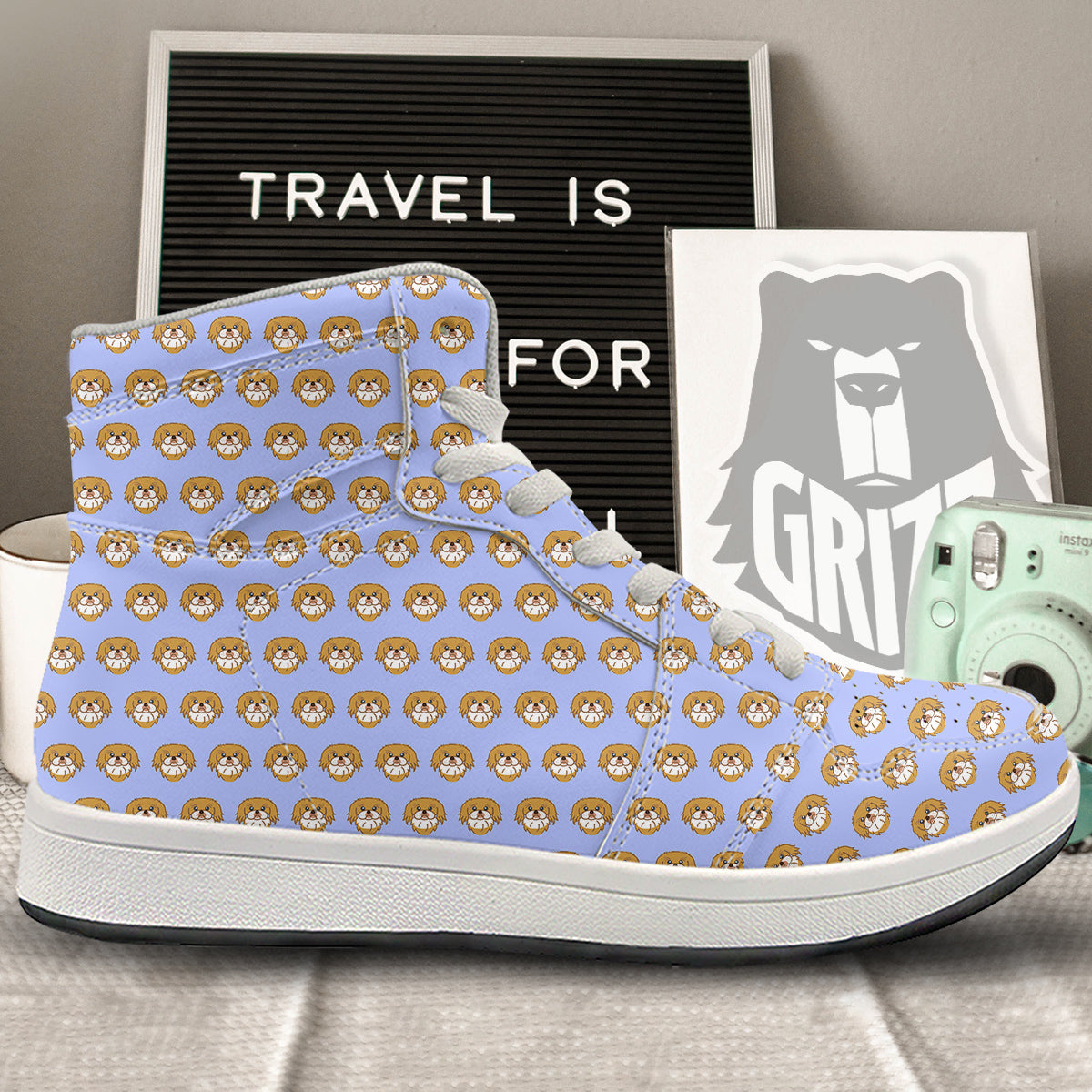 Shih Tzu Cute Print Pattern High Top Sneakers-grizzshop
