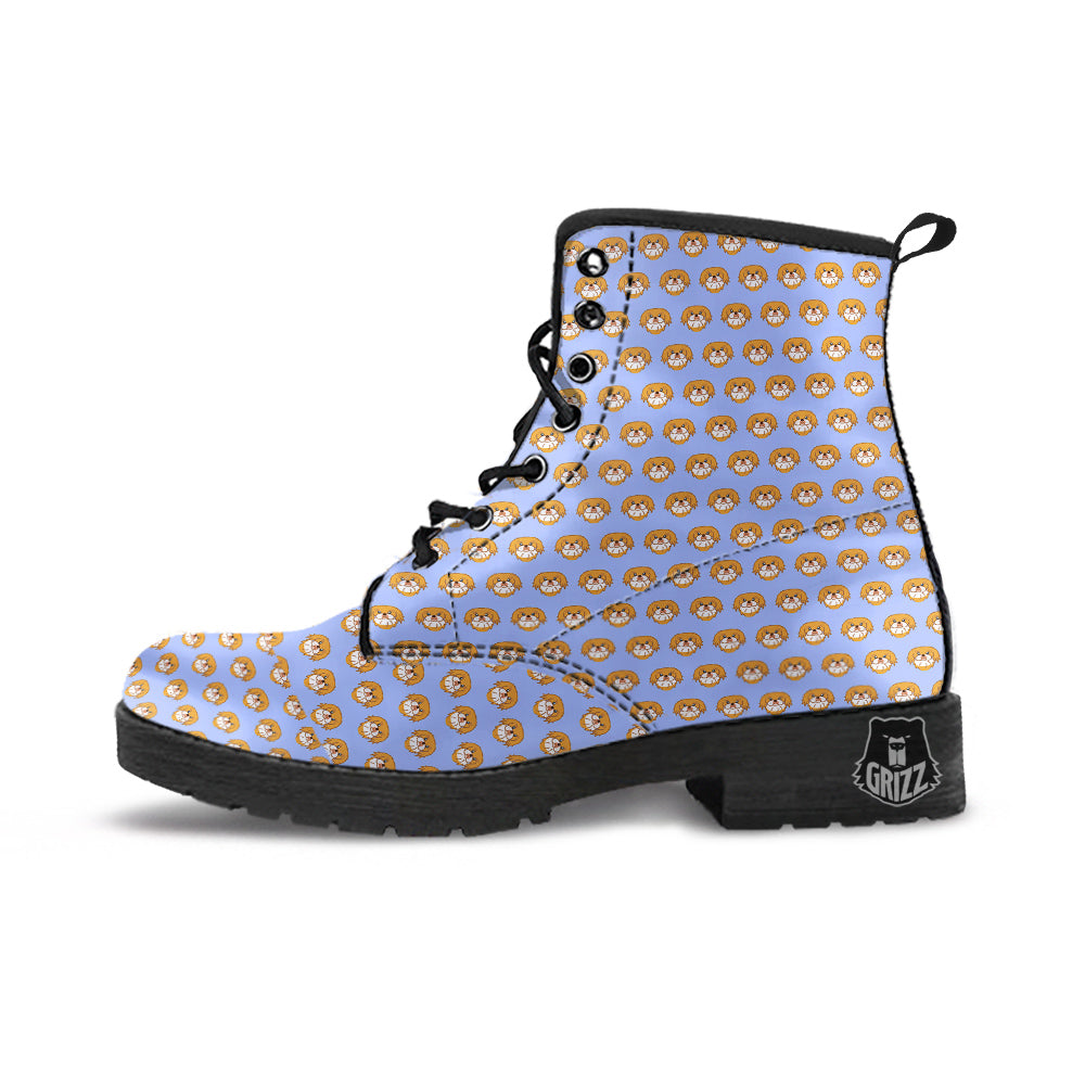 Shih Tzu Cute Print Pattern Leather Boots-grizzshop