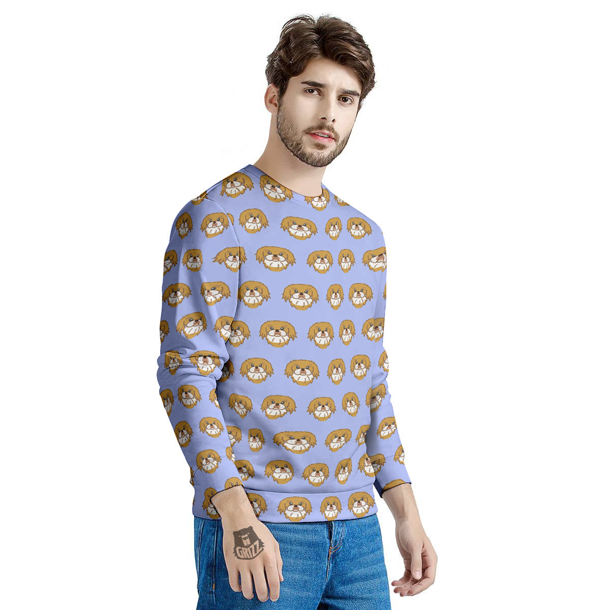 Shih Tzu Cute Print Pattern Men's Sweatshirt-grizzshop