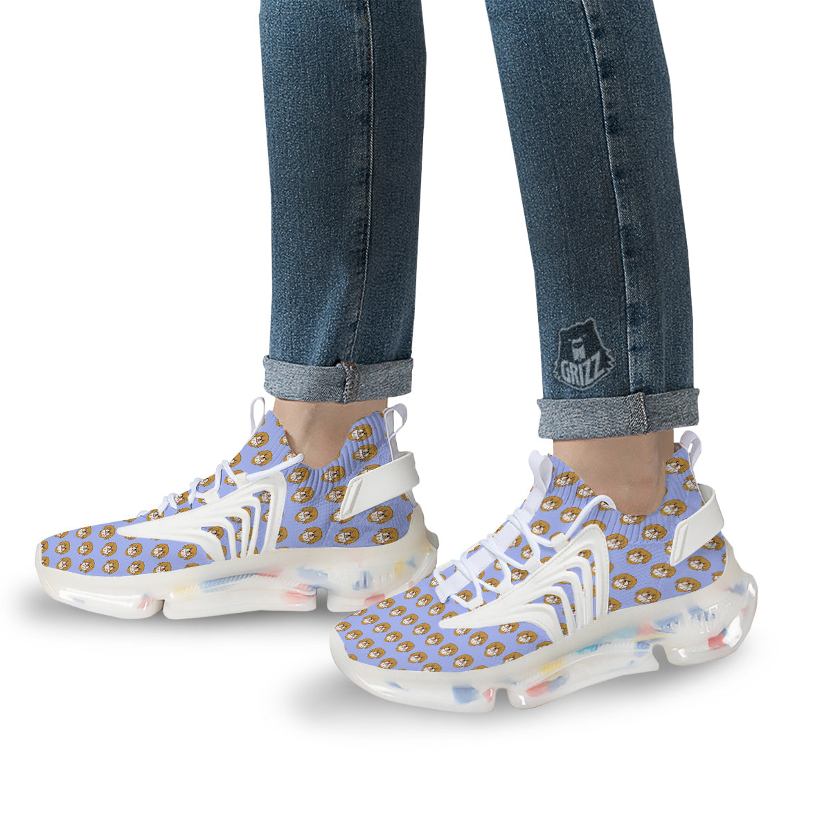 Shih Tzu Cute Print Pattern White Gym Shoes-grizzshop