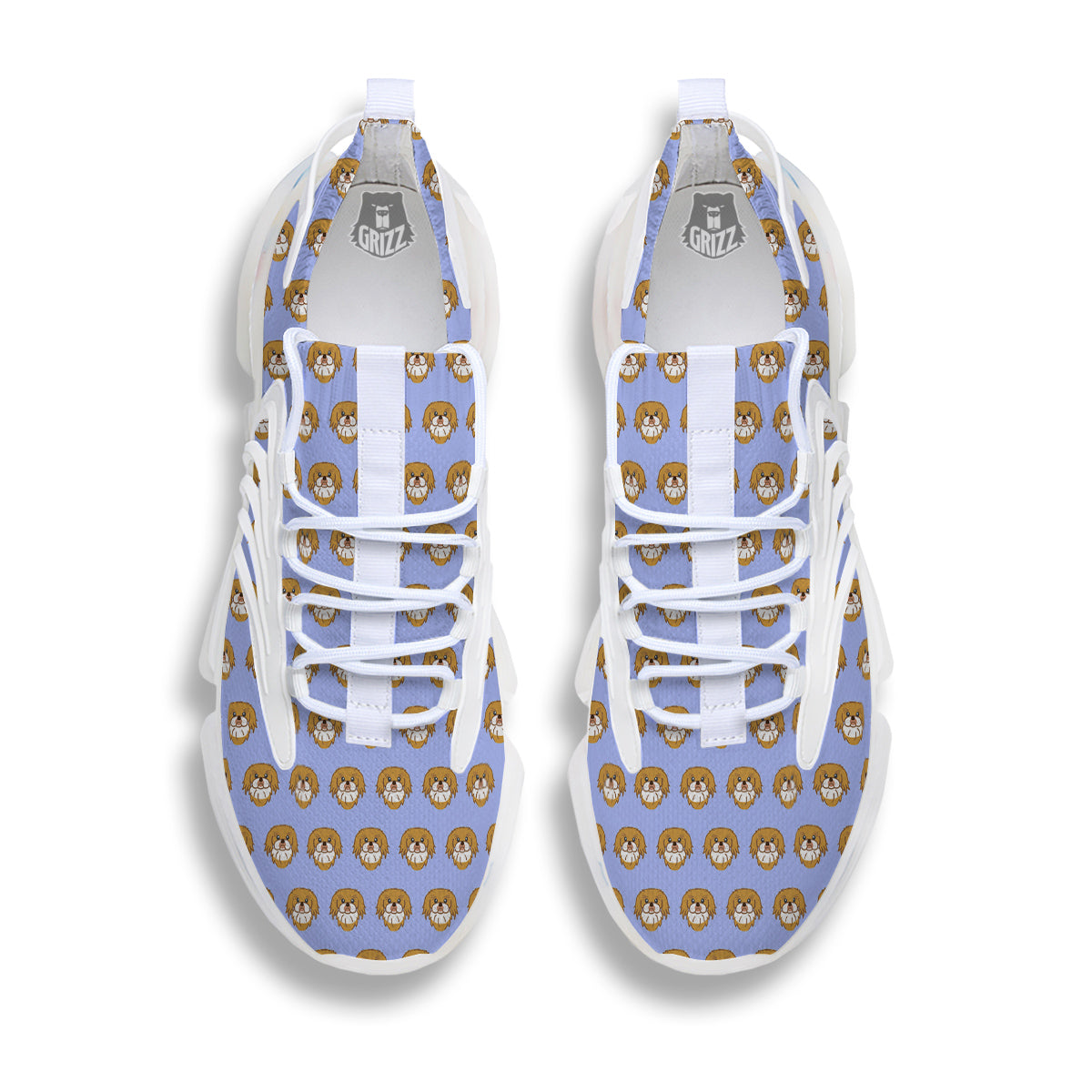 Shih Tzu Cute Print Pattern White Gym Shoes-grizzshop