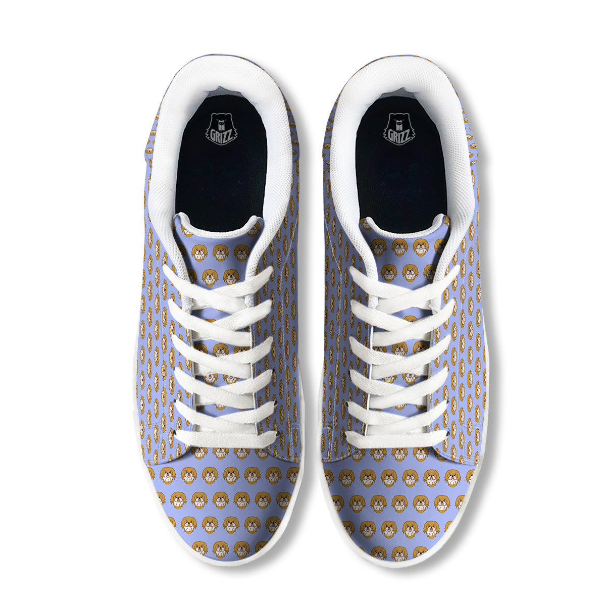 Shih Tzu Cute Print Pattern White Low Top Sneakers-grizzshop