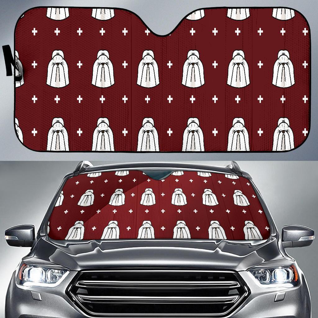 Shih Tzu Dog Pattern Print Car Sun Shade-grizzshop