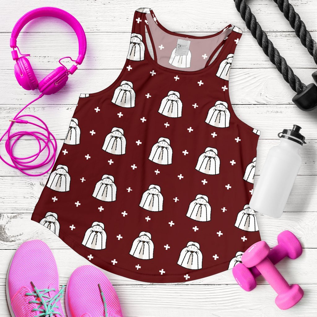 Shih Tzu Dog Pattern Print Women's Racerback Tank Tops-grizzshop